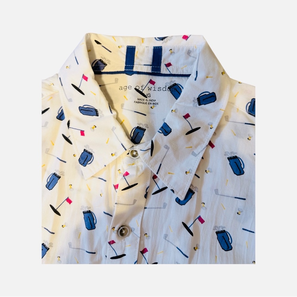 💙Age of Wisdom Men's Patterned Short Sleeve Shirts - Multicolor - Picture 4 of 8